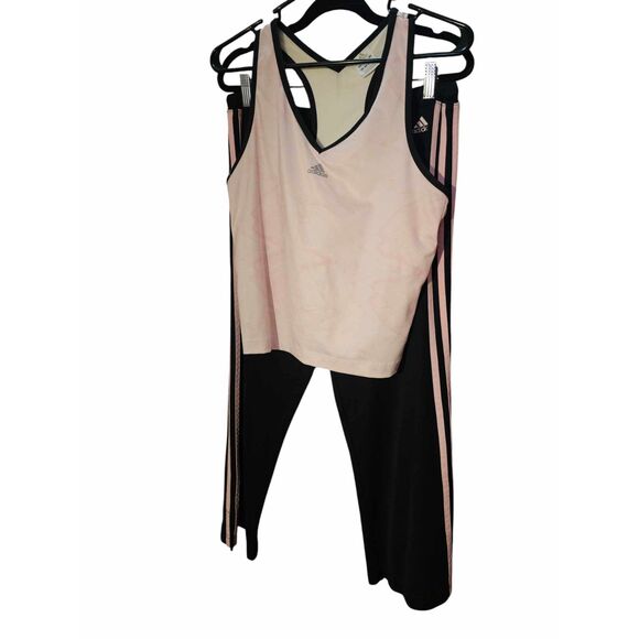 Adidas Tank‎ & Capri Workout Set Tank Size XL/ Pant Size M (K18) - Picture 1 of 7